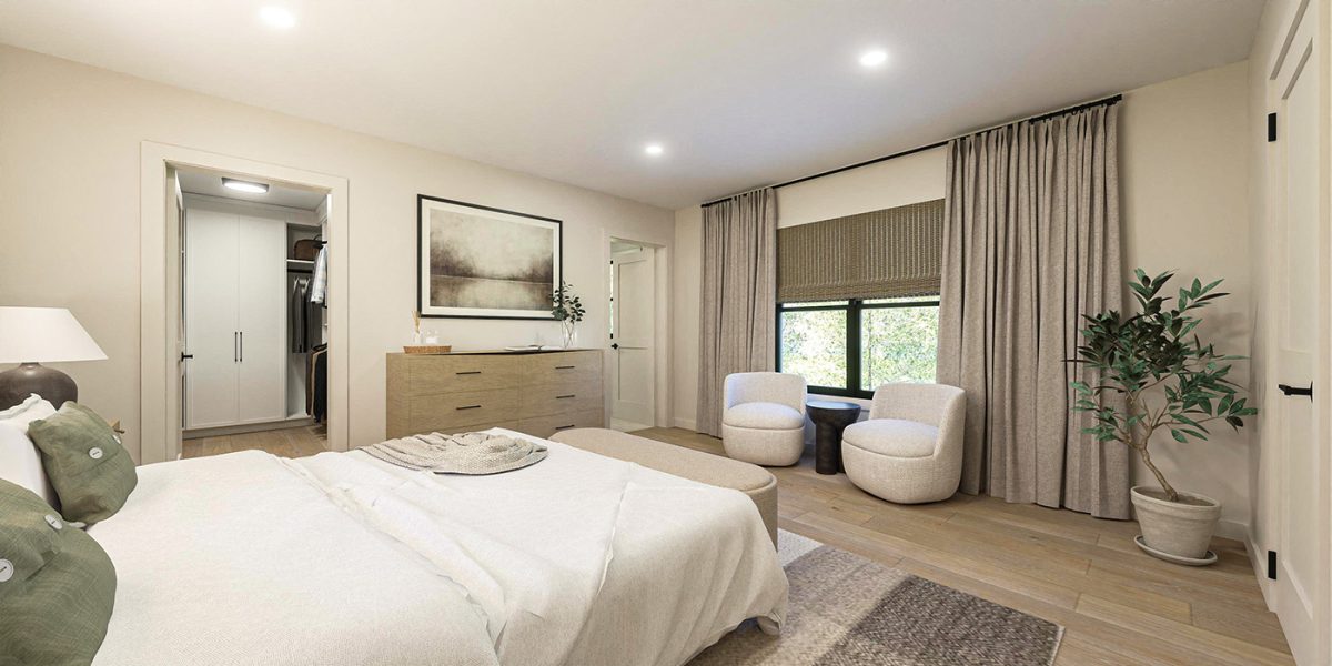 Inside a new bedroom from a custom home builder in Emmaus, PA