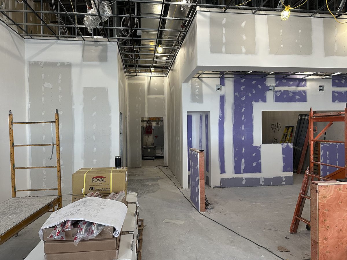 An in progress example of commercial construction buildouts in Whitehall, PA